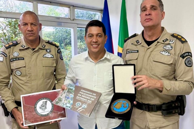 Foto: Divulgação - Prefeito Gandhi recebe visita institucional do Comandante do 28º BPM em Guaratinga