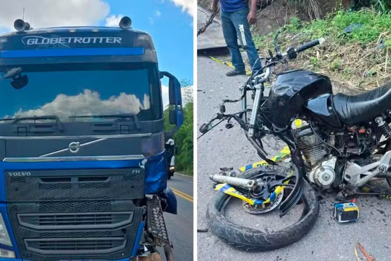 Foto: Divulgação - Homem morre após acidente entre caminhão e motocicleta na BR-101