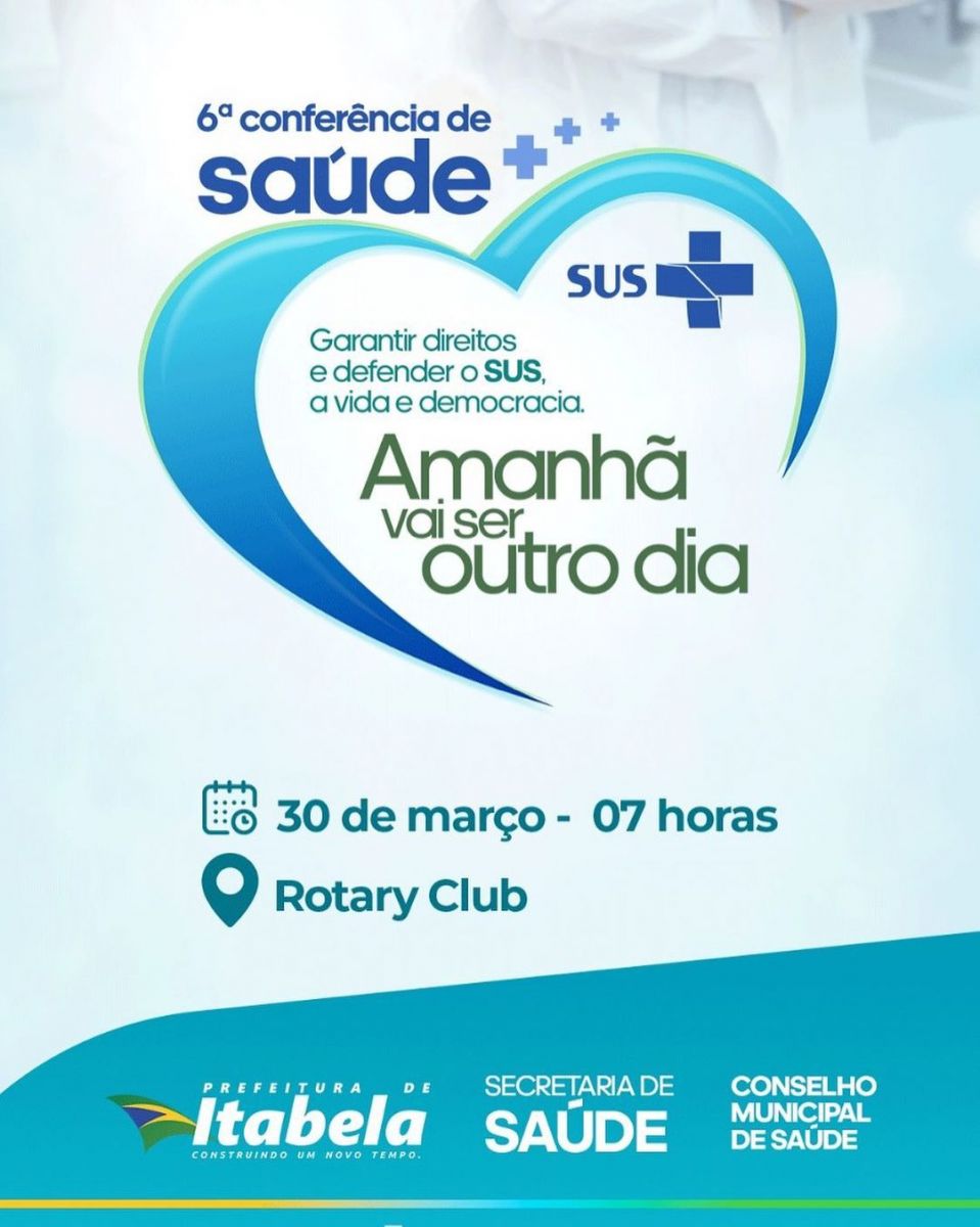 Itabela realiza a 6ª Conferência Municipal de Saúde acontece nesta quinta-feira (30)