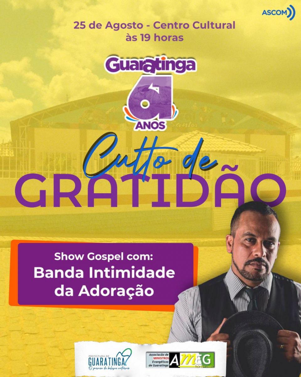 Festa de aniversário tem abertura com Show Gospel nesta quinta-feira