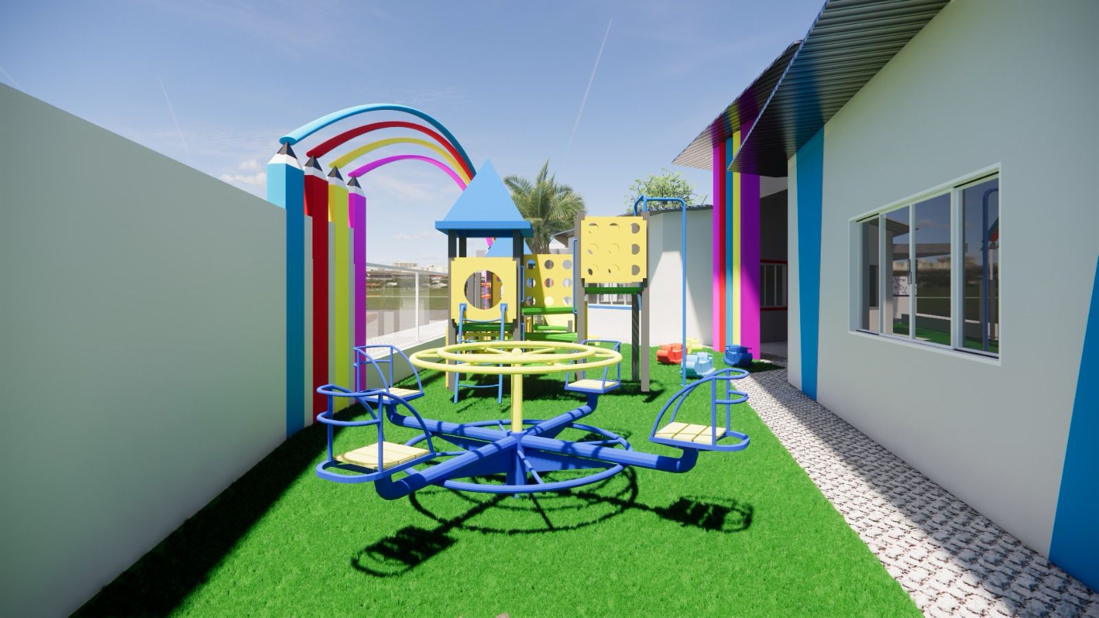 Eun�polis: Com obra de alto padr�o, Creche Ayrton Senna est� ganhando estrutura moderna e mais vagas