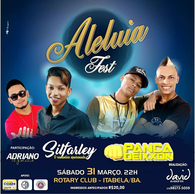 Itabela recebe shows de Pancadeixxon, Silfarley e Adriano Aguiar neste sábado Itabela recebe shows de Pancadeixxon, Silfarley e Adriano Aguiar neste sábado