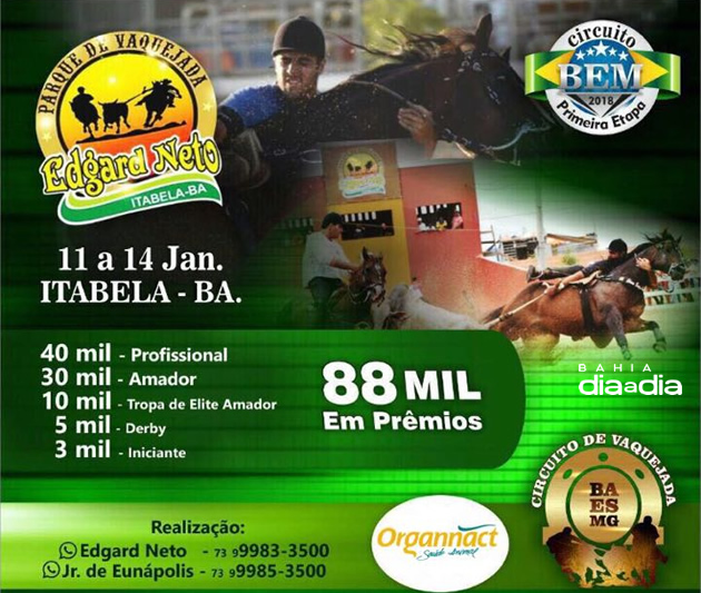 2º vaquejada Parque Edgard Neto distribui R$ 88 mil em Prêmios