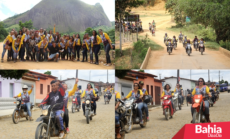 Alegria e muita adrenalina marcam o passeio das motoqueiras em Guaratinga. (Foto: Àlex Mateus/BAHIA DIA A DIA)